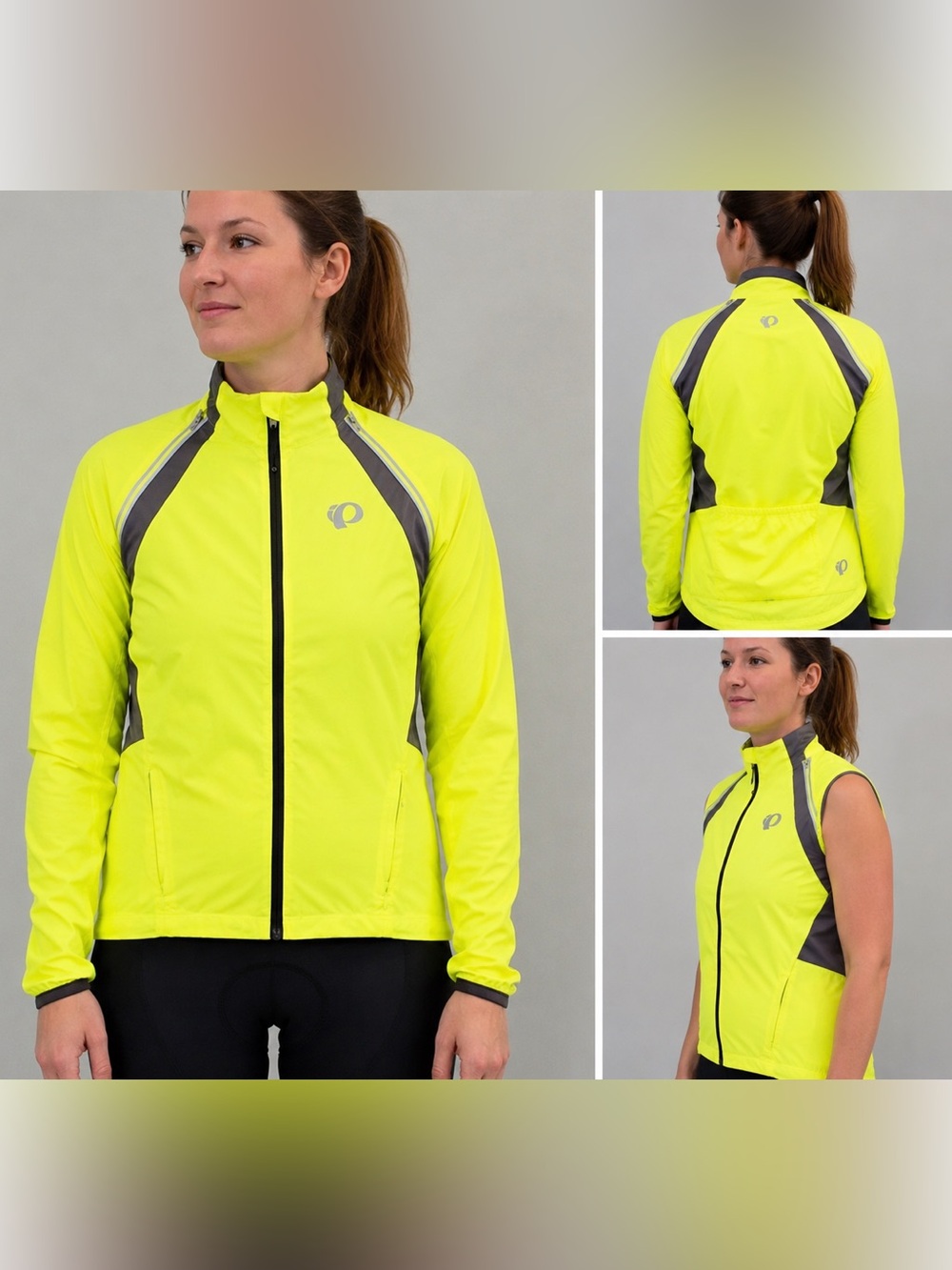 Pearl Izumi Women’s Elite Neon Yellow & Gray Utility Cycling Jacket